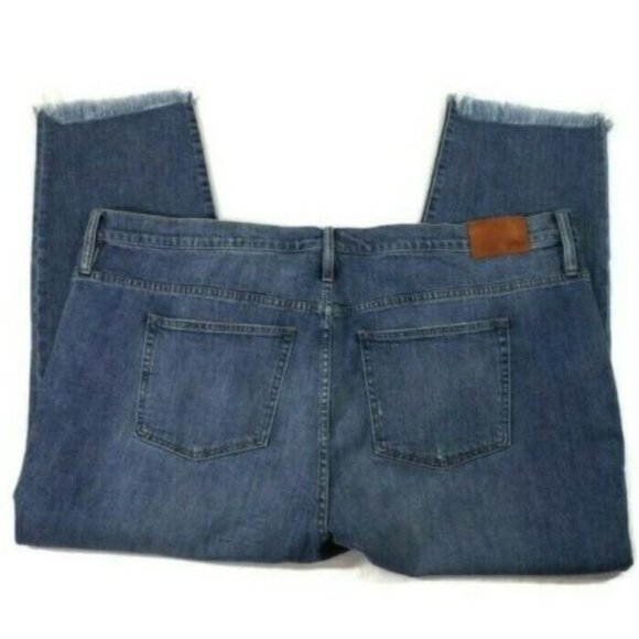 J. Crew Medium Wash Slim Boyfriend Distressed Stretch Denim Jeans Womens 48 NWT - Picture 5 of 16